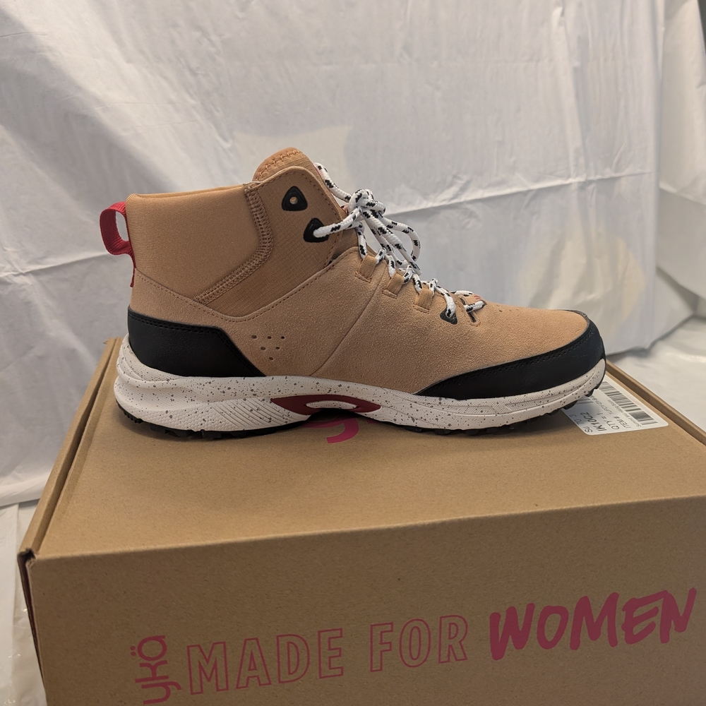Tan and Black High-Top Sneakers